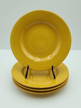 Pier 1 Essential Colours Butter Yellow Dessert Plates Gold Salad Plates
